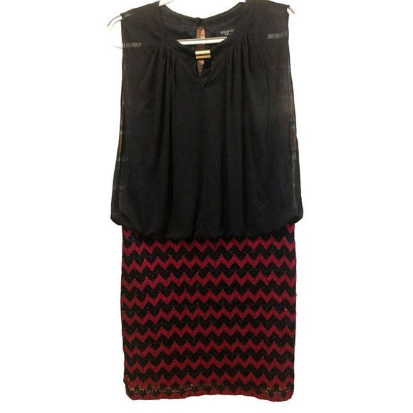 Sleeveless Sz 14 80's Vibe Dress Blouse/Skirt Illusion Loose flow top, form Fit - Picture 1 of 10